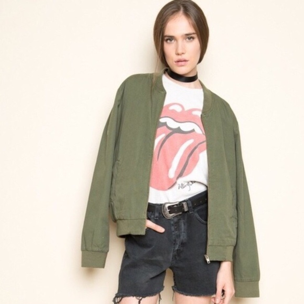 BRANDY MELVILLE Olive Green Bomber Jacket